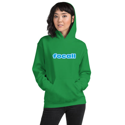 Unisex Classic Pullover Hoodie | Focall Blue White letters