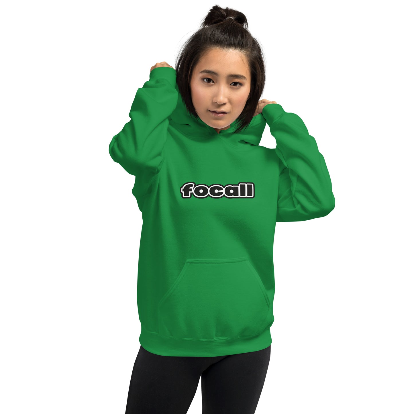 Unisex Classic Pullover Hoodie | Focall Black White letters