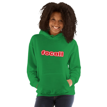 Unisex Classic Pullover Hoodie | Focall Red White letters