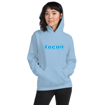 Unisex Classic Pullover Hoodie | Focall Blue White letters