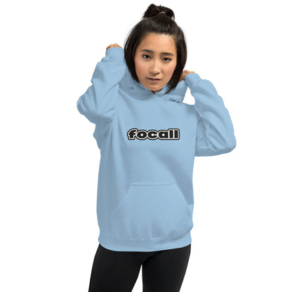 Unisex Classic Pullover Hoodie | Focall Black White letters