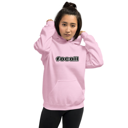 Unisex Classic Pullover Hoodie | Focall Black White letters