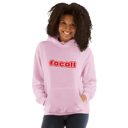 Unisex Classic Pullover Hoodie | Focall Red White letters