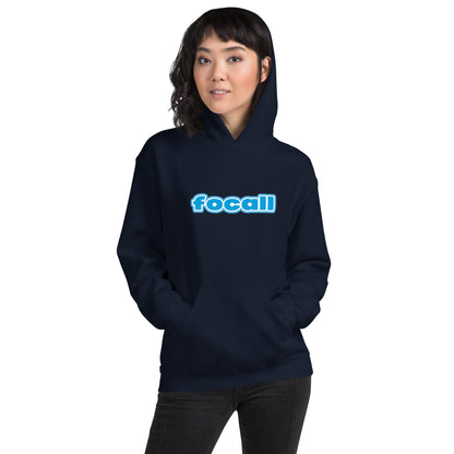 Unisex Classic Pullover Hoodie | Focall Blue White letters