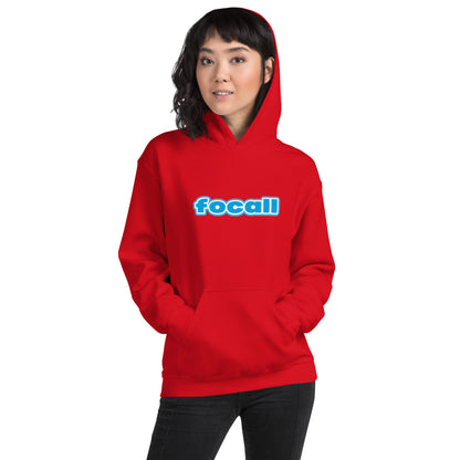 Unisex Classic Pullover Hoodie | Focall Blue White letters