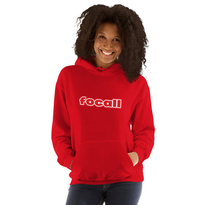 Unisex Classic Pullover Hoodie | Focall Red White letters