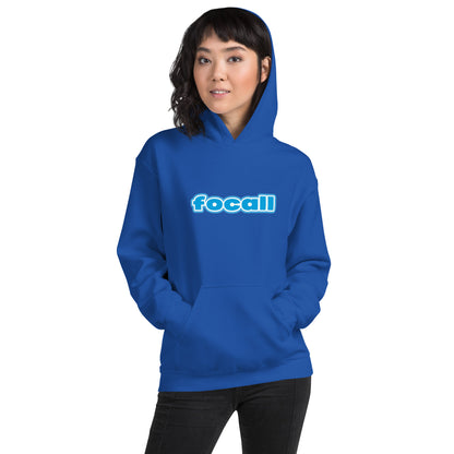 Unisex Classic Pullover Hoodie | Focall Blue White letters