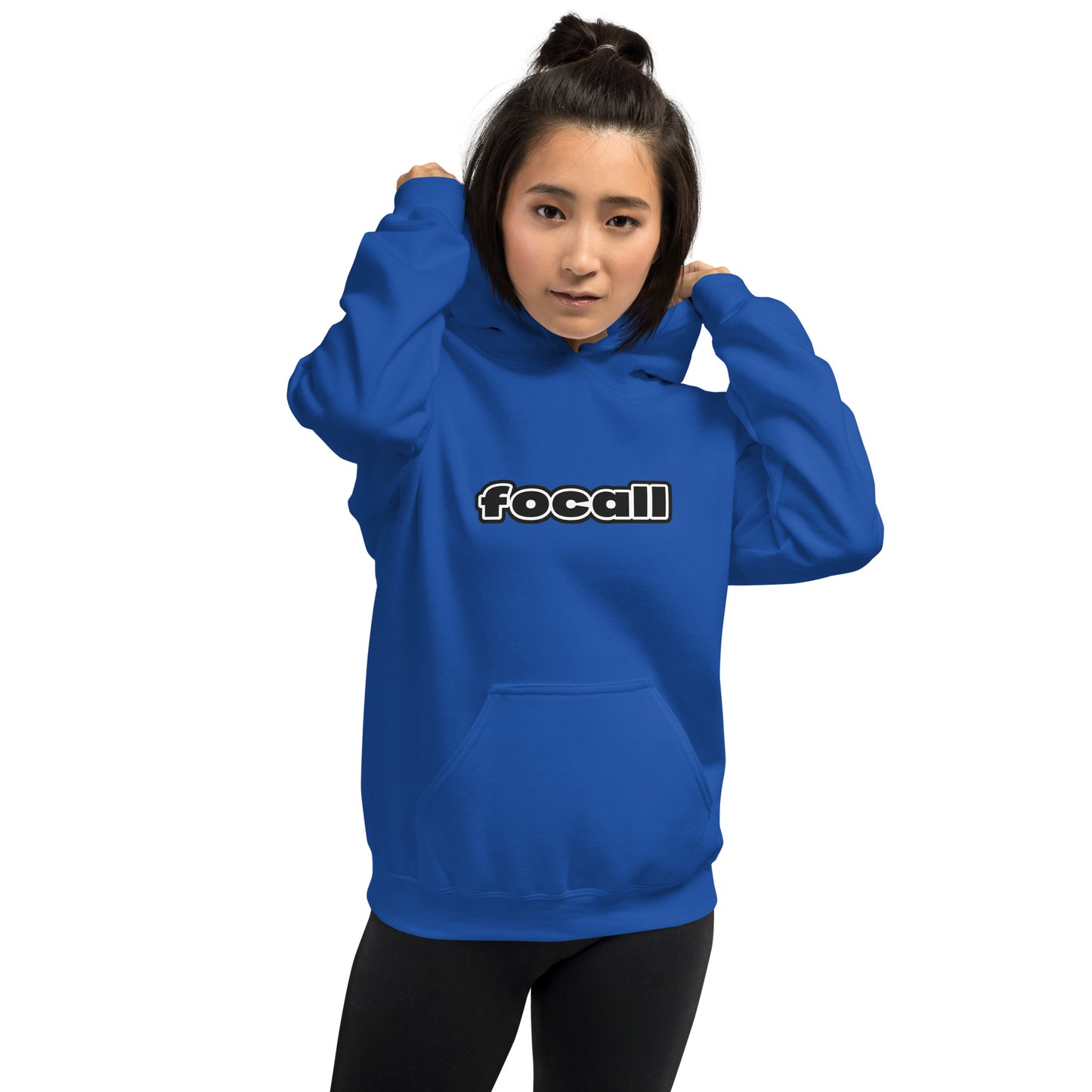 Unisex Classic Pullover Hoodie | Focall Black White letters