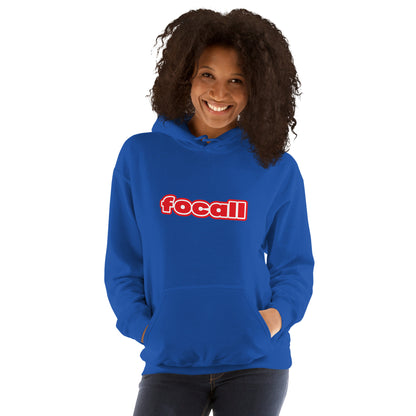 Unisex Classic Pullover Hoodie | Focall Red White letters