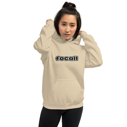 Unisex Classic Pullover Hoodie | Focall Black White letters
