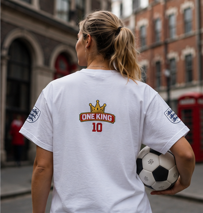 ONE KING — England World Cup Edition Sports T-Shirt (personalized with your own name and number)