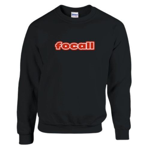 Classic Unisex Crew Neck Sweatshirt | Focall Red White Letters